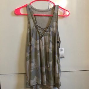 Hollister camo lace up tank top